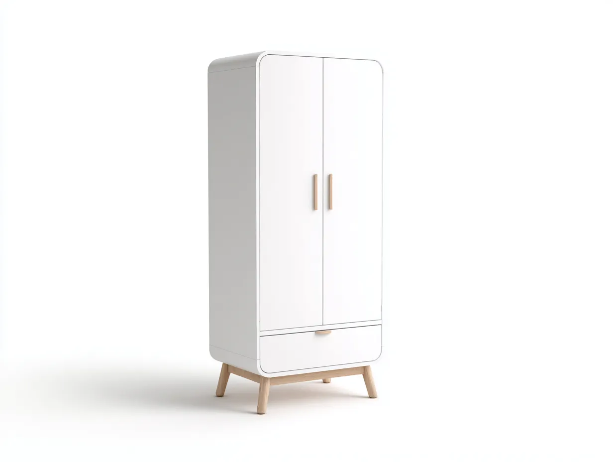 Armarios de madera 90x50x170 cm - color blanco - diseño moderno para dormitorio con almacenamiento-Naluxhanest