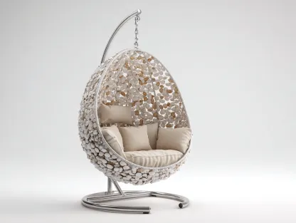 Sillones colgantes de ratán sintético 105x105x195 cm - color beige-blanco - soporte metálico - diseño moderno para jardín-Naluxhanest