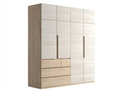 Armarios madera 200x60x200 cm color roble claro diseño moderno almacenamiento con 8 puertas y 4 cajones-Naluxhanest