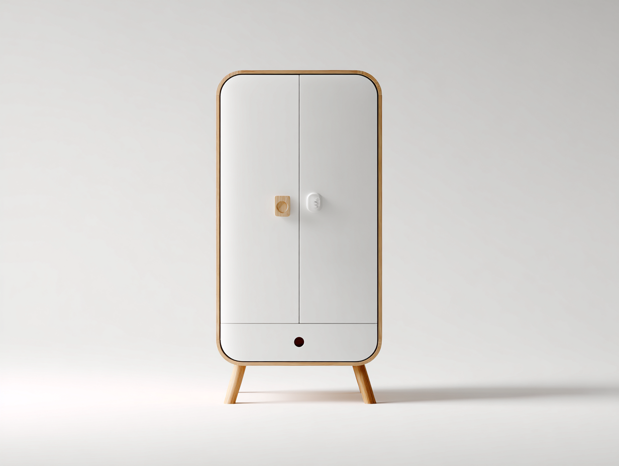 Armarios de madera 80x45x160 cm - blanco y natural - 2 puertas y 1 cajón - diseño moderno para dormitorio-Naluxhanest