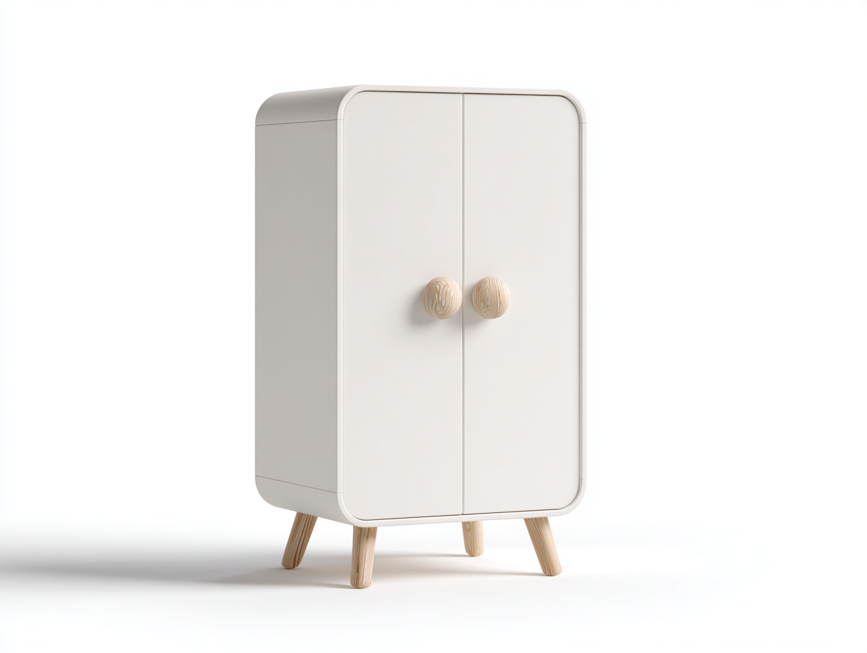 Armarios madera 80x40x100 cm color blanco diseño moderno compacto con 2 puertas-Naluxhanest