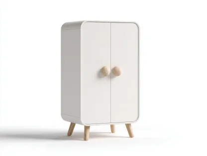 Armarios madera 80x40x100 cm color blanco diseño moderno compacto con 2 puertas-Naluxhanest