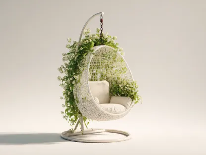 Sillones colgantes de ratán sintético 105x105x195 cm - blanco-beige - con soporte - diseño moderno-Naluxhanest