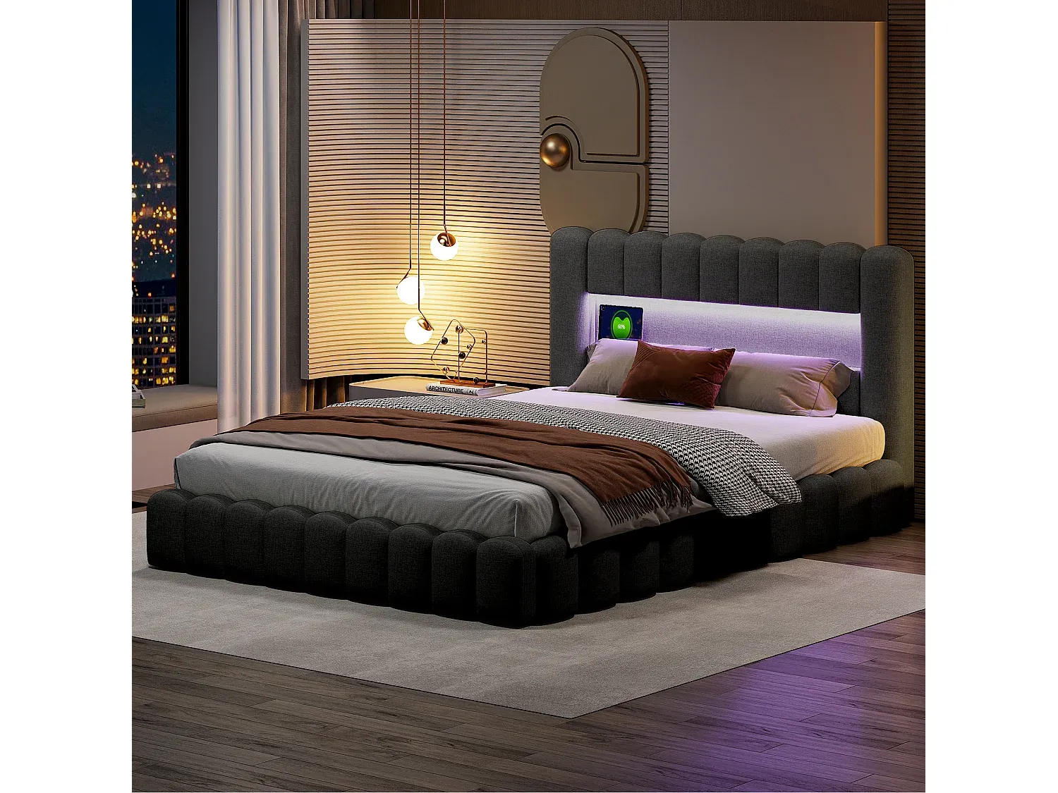 Schlafzimmer,Bereich Bett,Bett mit Bettkasten-Furniavelo