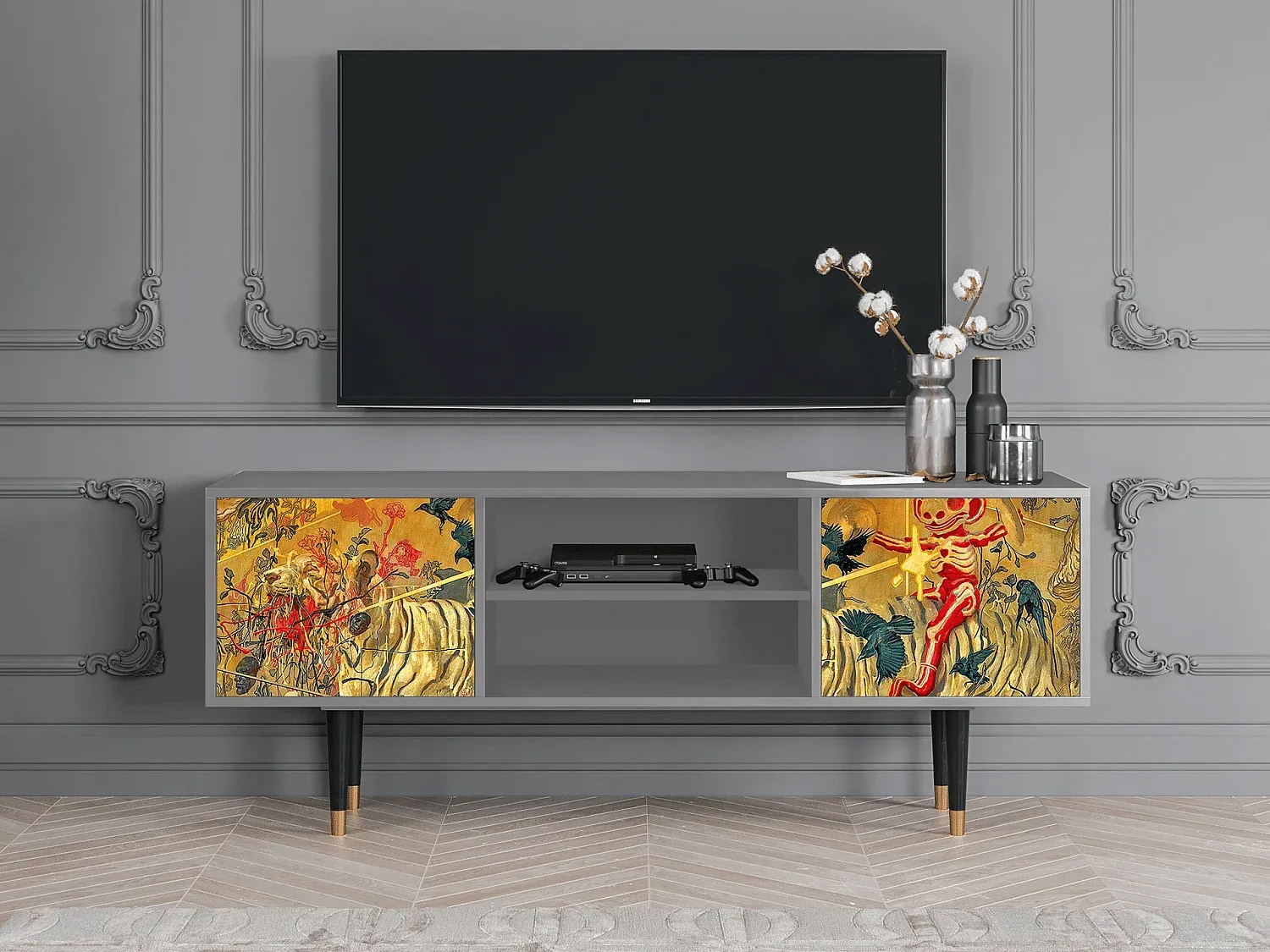 Wohnzimmer und Flur,Wohnzimmermöbel,TV-Board-Furniavelo