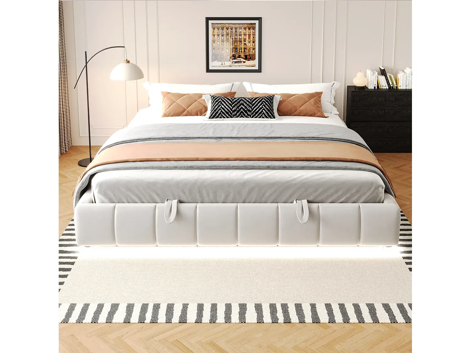 Schlafzimmer,Bereich Bett,Bett mit Bettkasten-Furniavelo