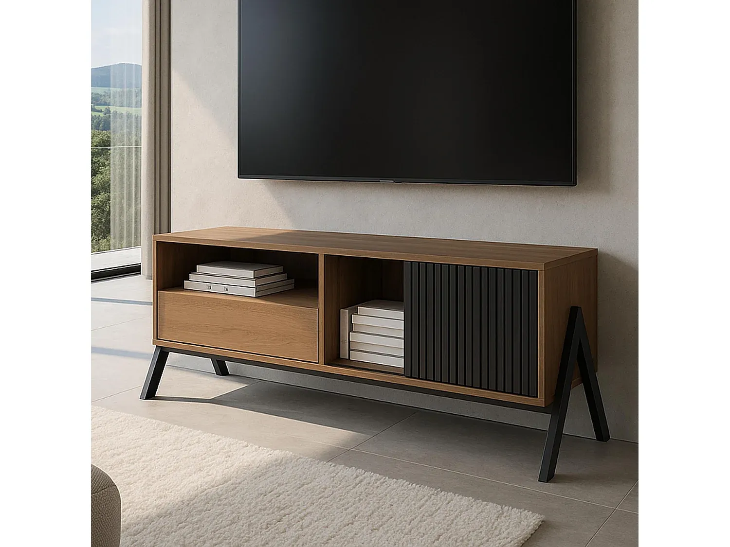 Wohnzimmer und Flur,Wohnzimmermöbel,TV-Board-Furniavelo