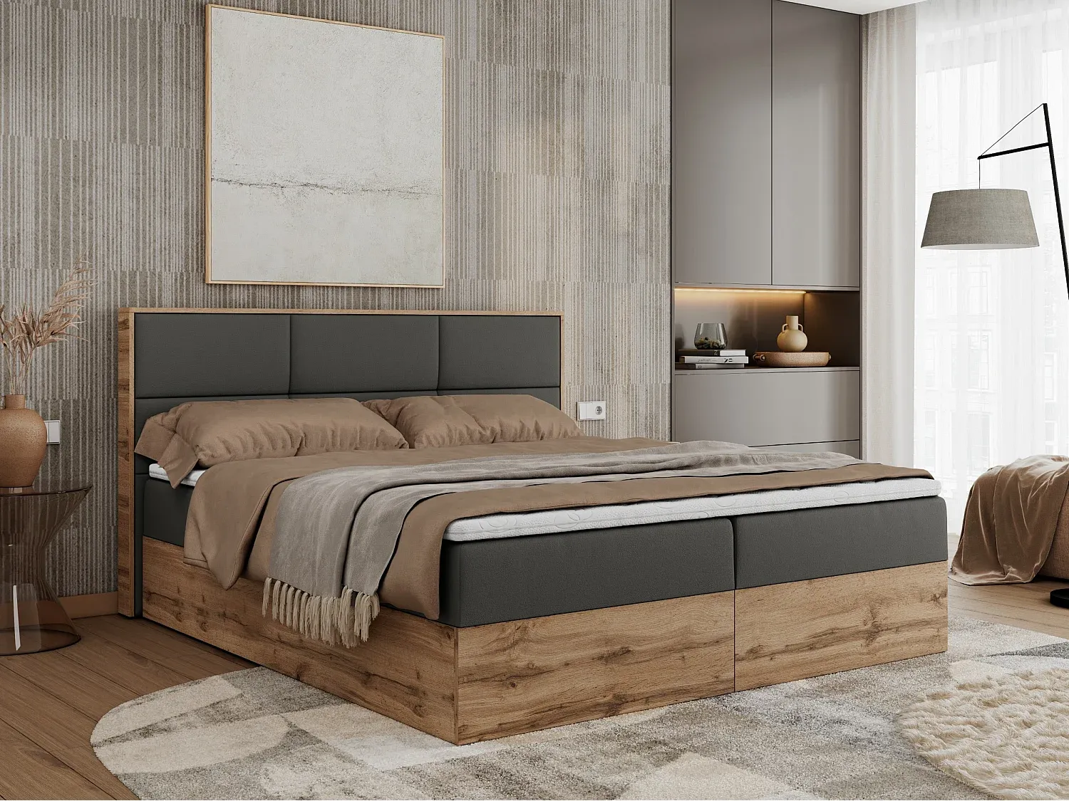 Schlafzimmer,Bereich Bett,Boxspringbett-Furniavelo