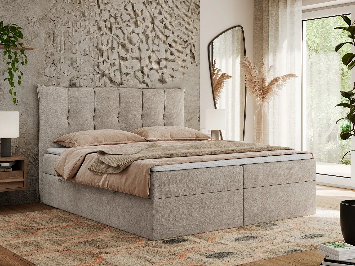 Schlafzimmer,Bereich Bett,Boxspringbett-Furniavelo