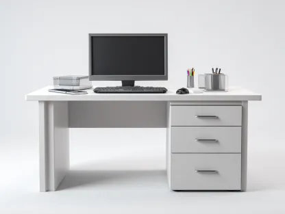 Mesas de oficina madera 120x60x75 cm - color blanco - diseño moderno con cajones para trabajo-Movialynest