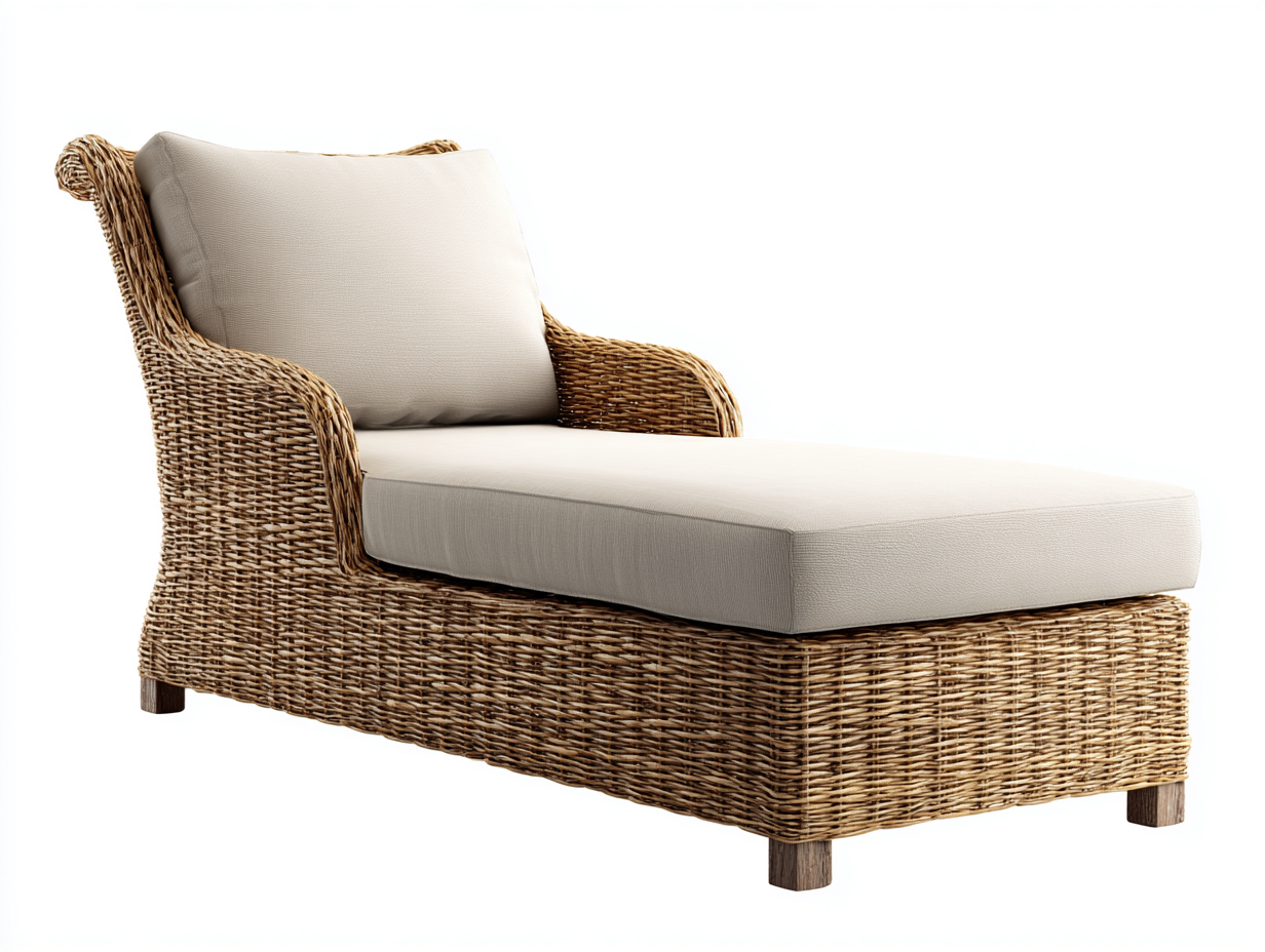 Tumbonas de ratán 160x70x75 cm - marrón-beige - con cojín - diseño moderno-Movialynest