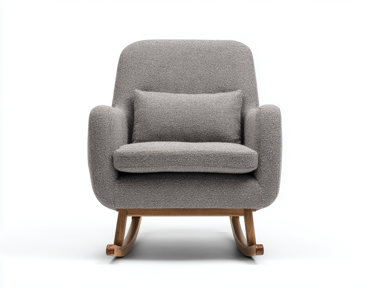 Schaukelstühle Stoff Holz 72x88x96 cm Grau-Braun Modernes Design-Risolmonest