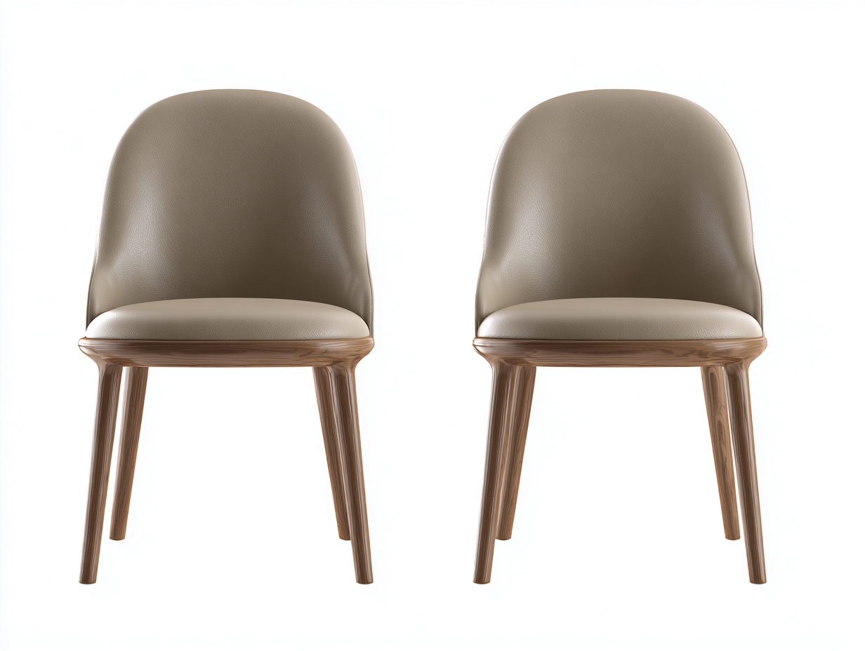 Esszimmerstühle Kunstleder Holz 50x56x82 cm - Beige-Braun - Gepolstert - Modernes Design-Risolmonest