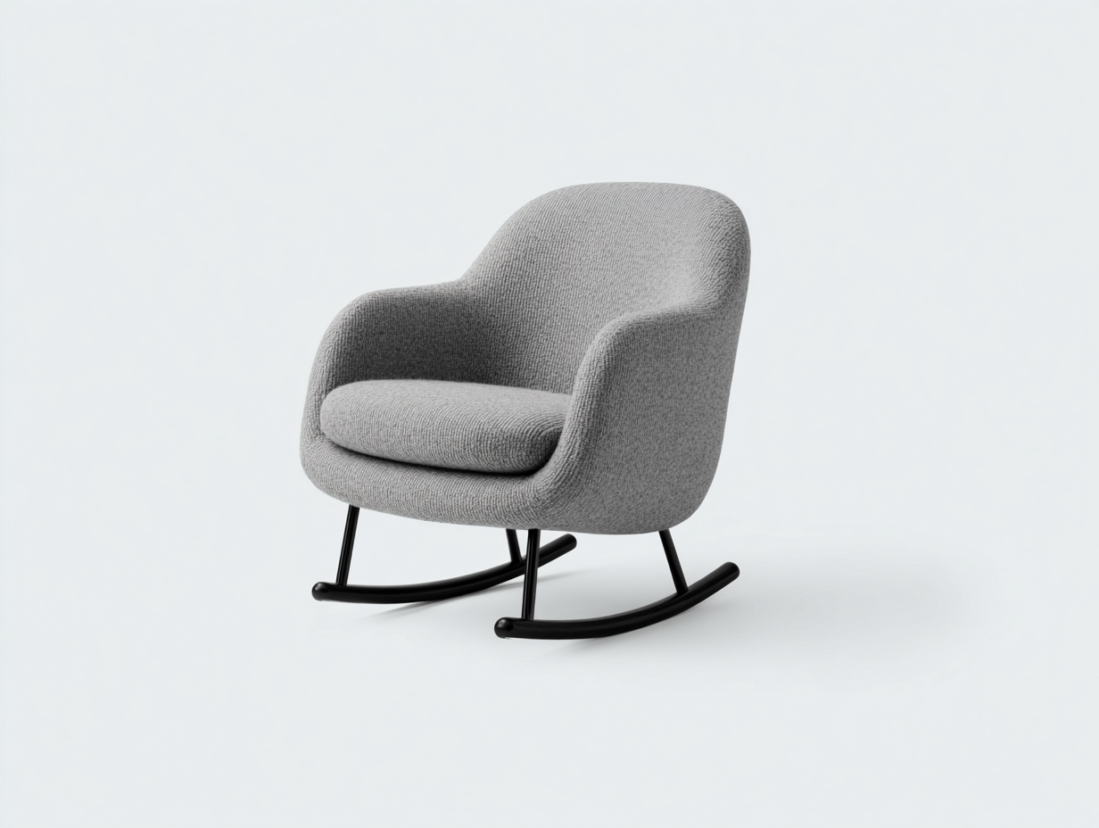 Schaukelstühle Stoff Metall 70x88x90 cm - Grau-Schwarz - Modernes Design geeignet für Wohnzimmer-Risolmonest