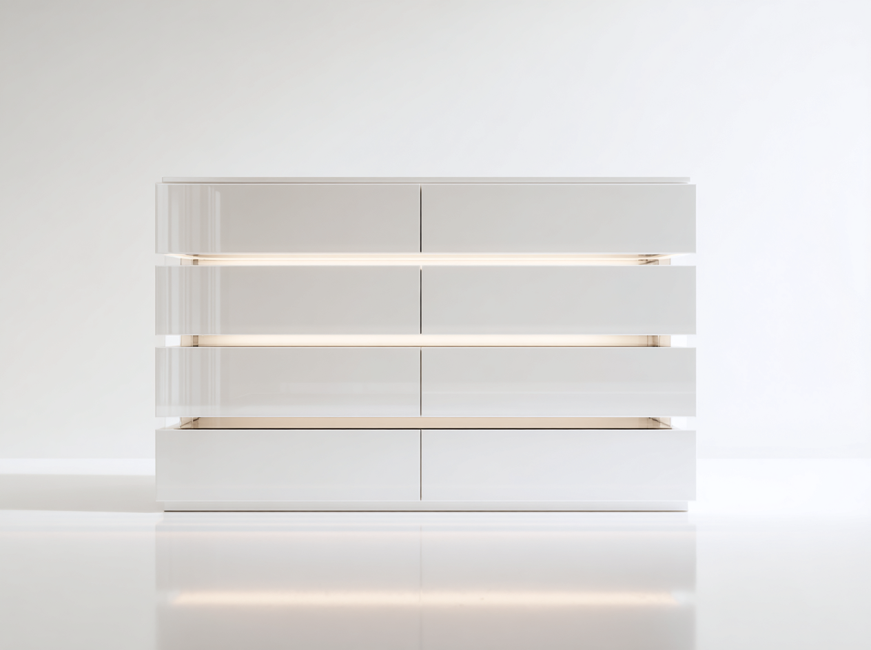 Kommode mit Schubladen Holzwerkstoff 140x40x92 cm - Weiß - Modernes Design-Vanaadecor
