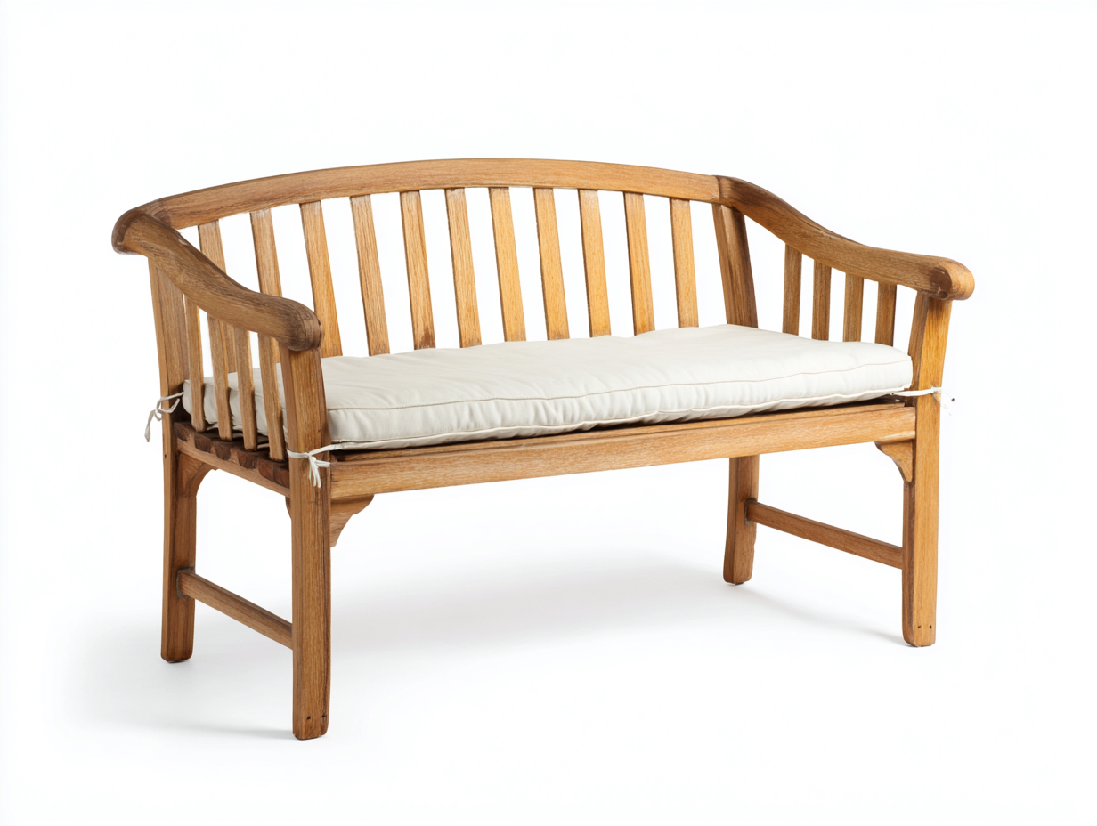Gartenbank Holz 135x60x92 cm - Natur-Creme - Klassisches Design geeignet für Außenbereich-Vanaadecor