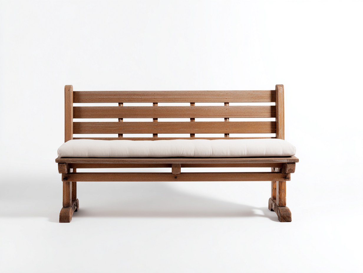 Gartenbank Holz 150x62x90 cm - Natur-Creme - Klassisches Design geeignet für Außenbereich-Vanaadecor
