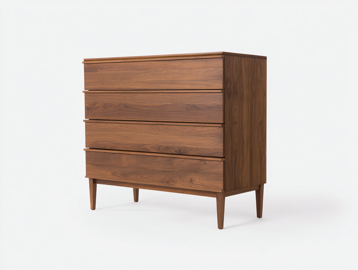 Kommode mit Schubladen Holz 90x45x110 cm - Braun - 4 Schubladen - Modernes Design-Vanaadecor