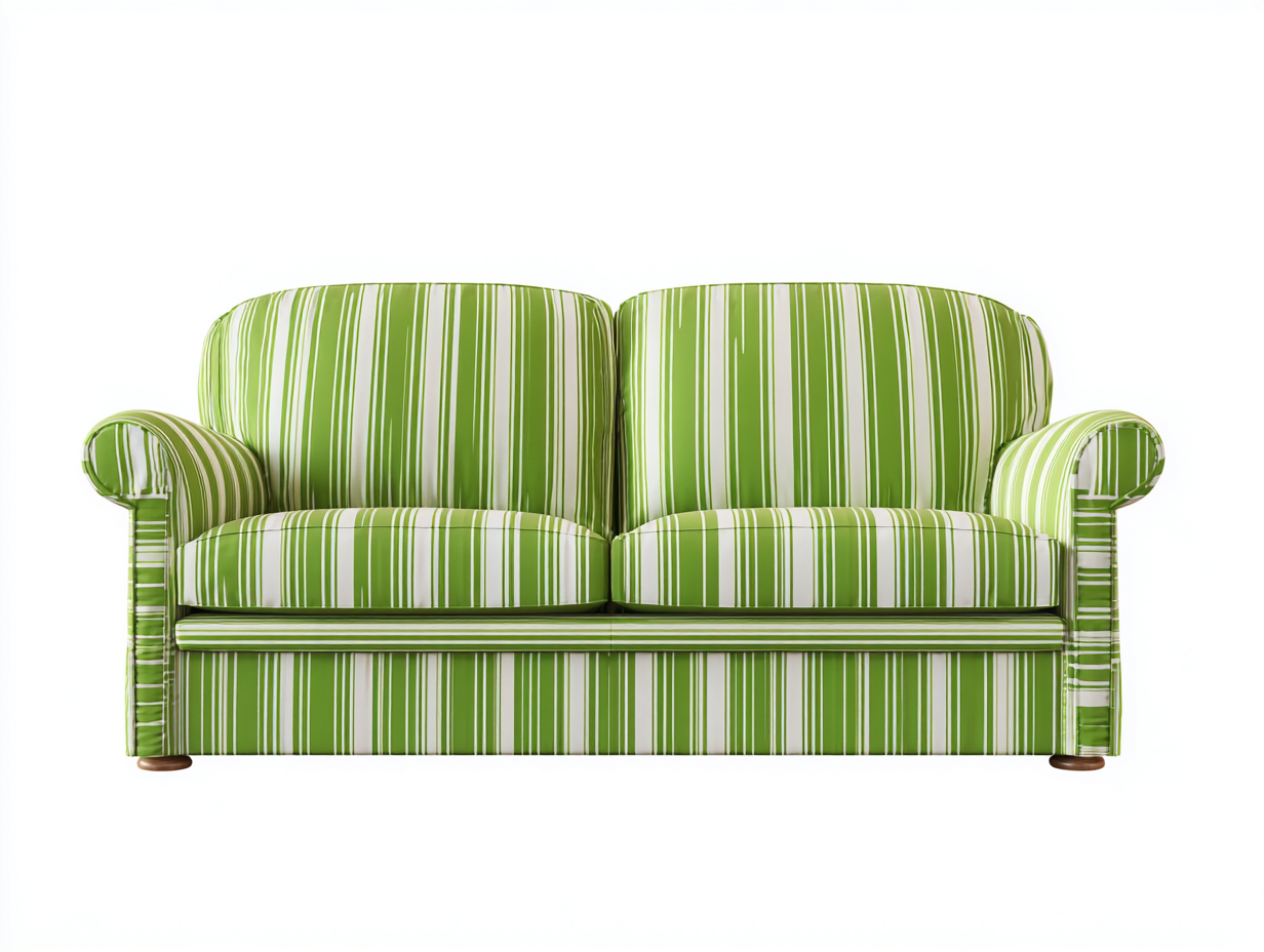 Zweisitzer Sofa Stoff 168x86x88 cm - Grün-Weiß - Gepolstert - Klassisches Design-Panorodwell