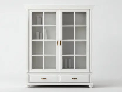 Estanterías madera 120x45x180 cm - color blanco - diseño clásico para salón y entrada con almacenamiento-Vilaihaven