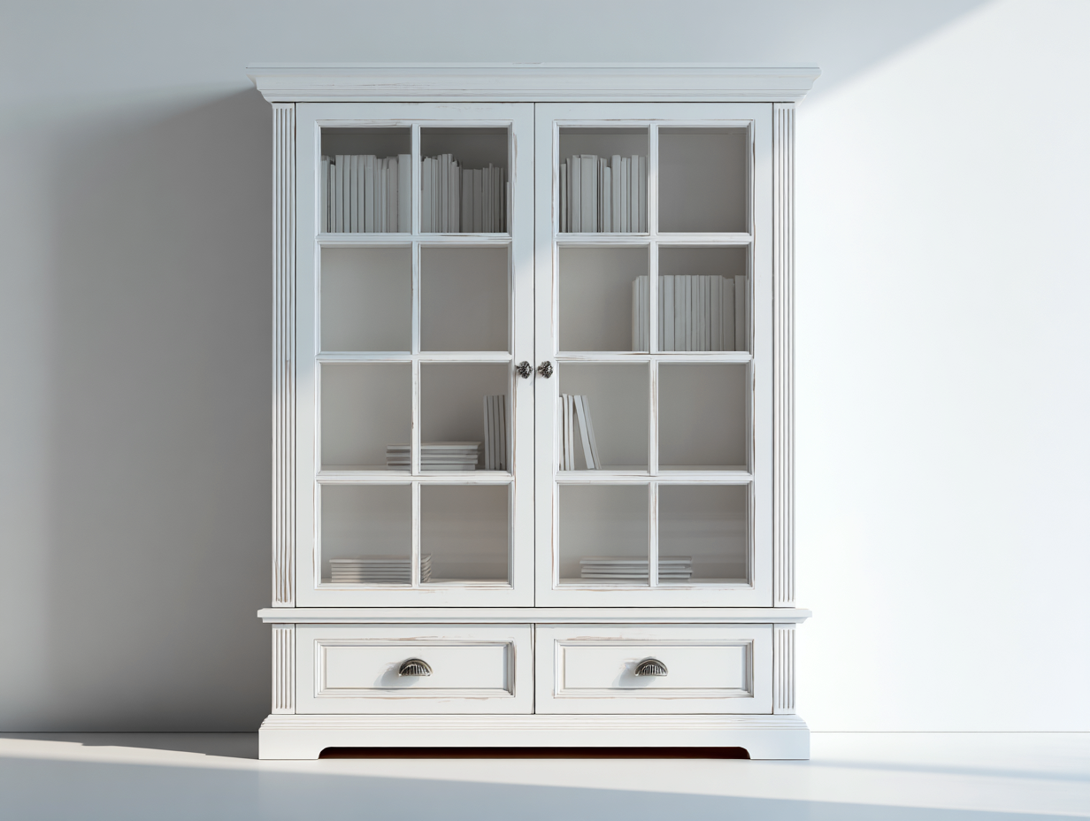 Estanterías madera MDF 100x40x180 cm - blanco - 2 puertas 2 cajones diseño clásico-Vilaihaven