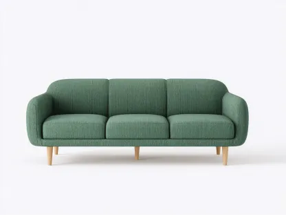 Sofás 3 plazas tela 200x85x85 cm color verde diseño moderno con patas de madera-Vilaihaven