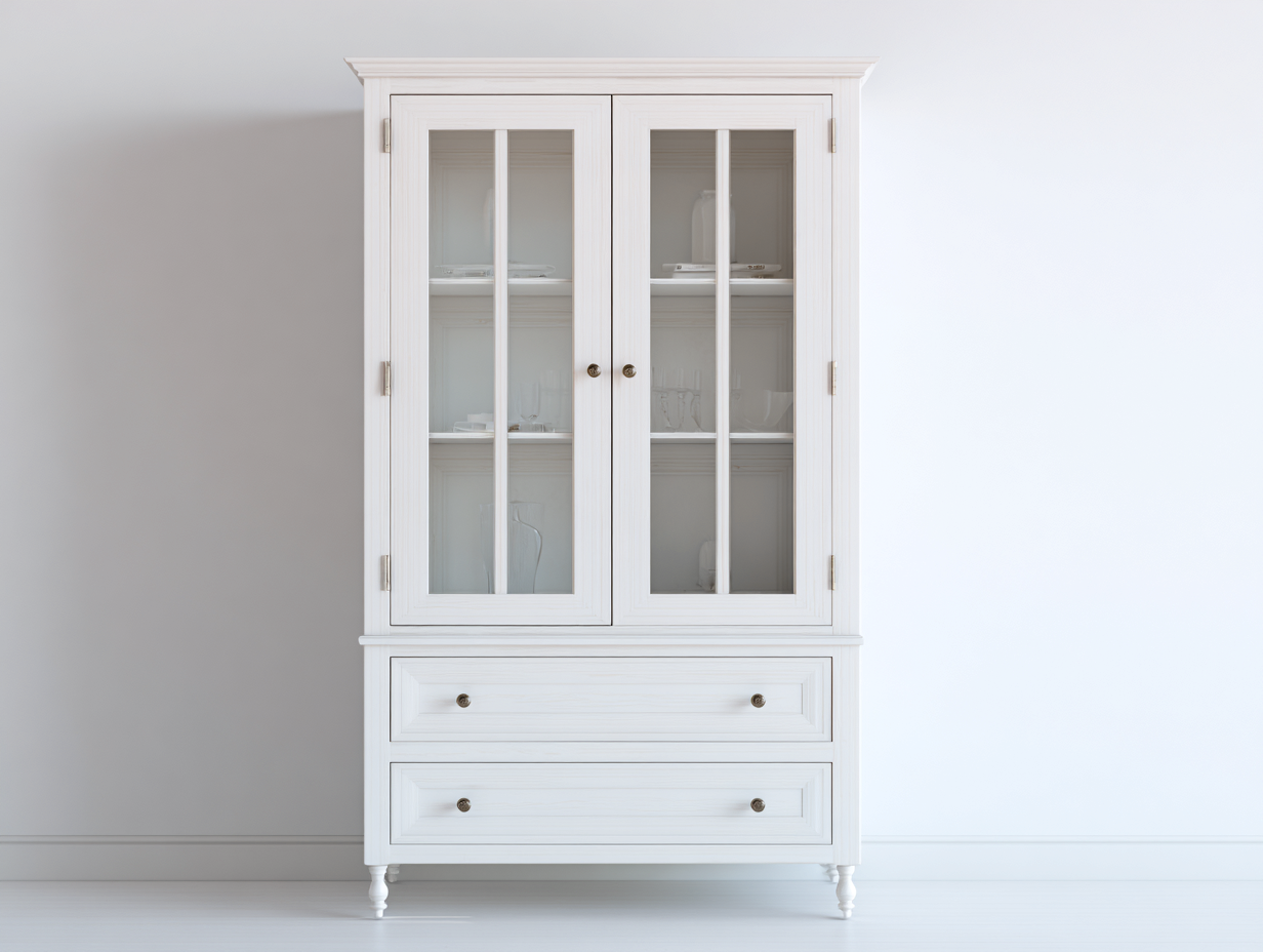Estanterías madera 90x40x180 cm color blanco diseño clásico con 2 puertas y 2 cajones almacenamiento-Vilaihaven