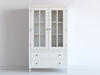 Estanterías madera 90x40x180 cm color blanco diseño clásico con 2 puertas y 2 cajones almacenamiento-Vilaihaven