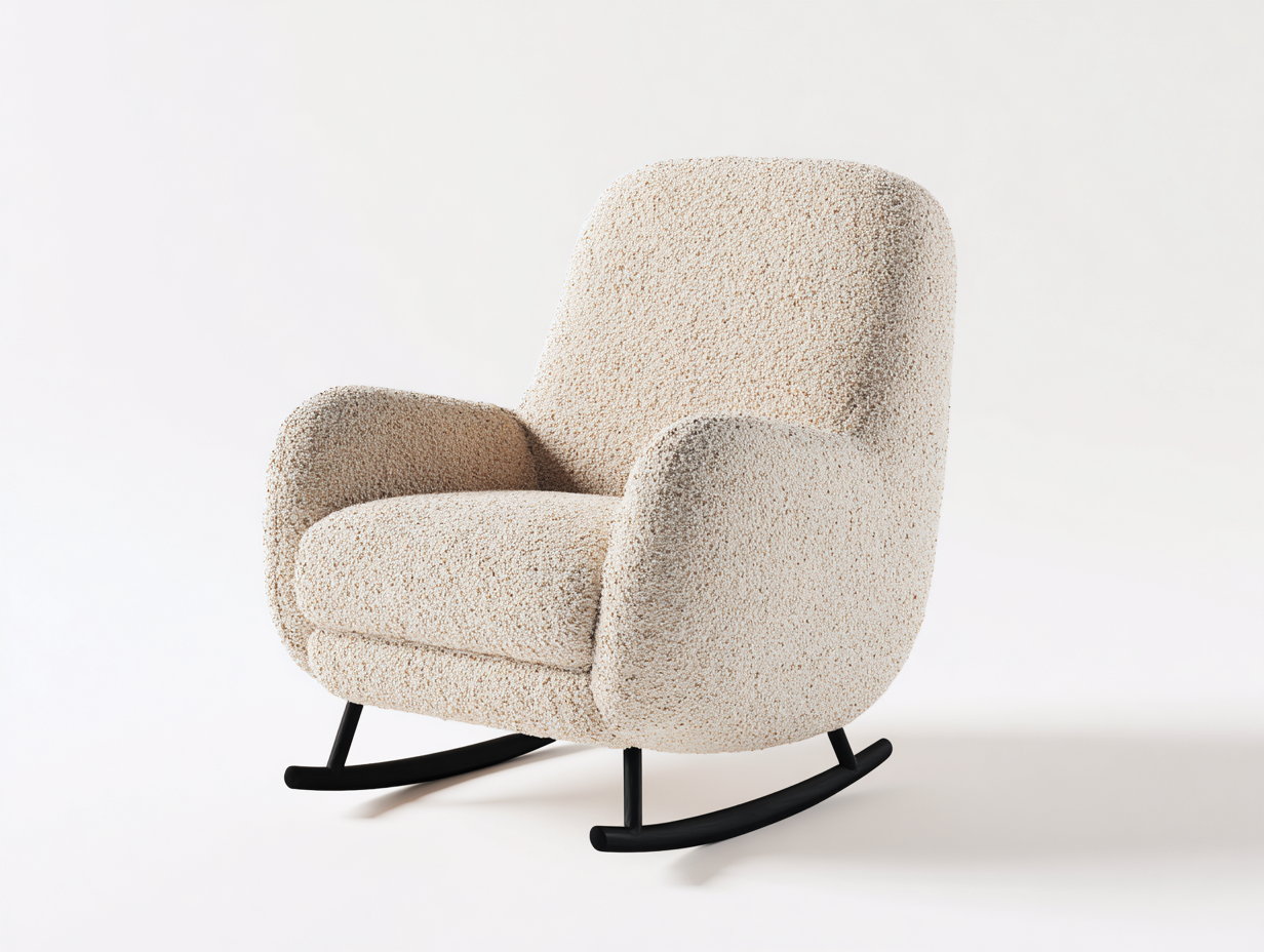 Mecedoras tapizadas tela 75x85x95 cm - beige y negro - diseño moderno-Vilaihaven