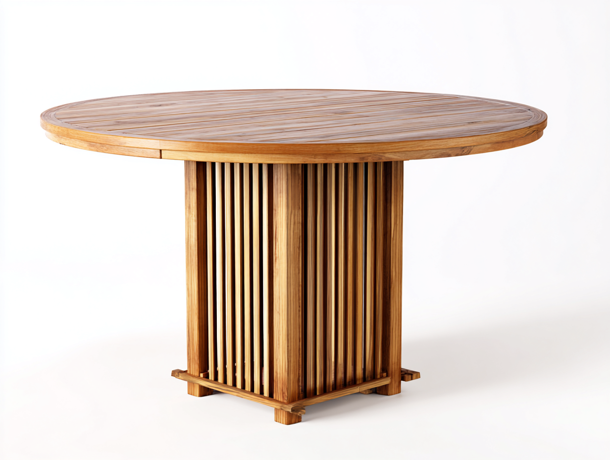 Gartentisch Holz 140x140x76 cm - Natur - Modernes Design geeignet für Außenbereich-Voroohaus
