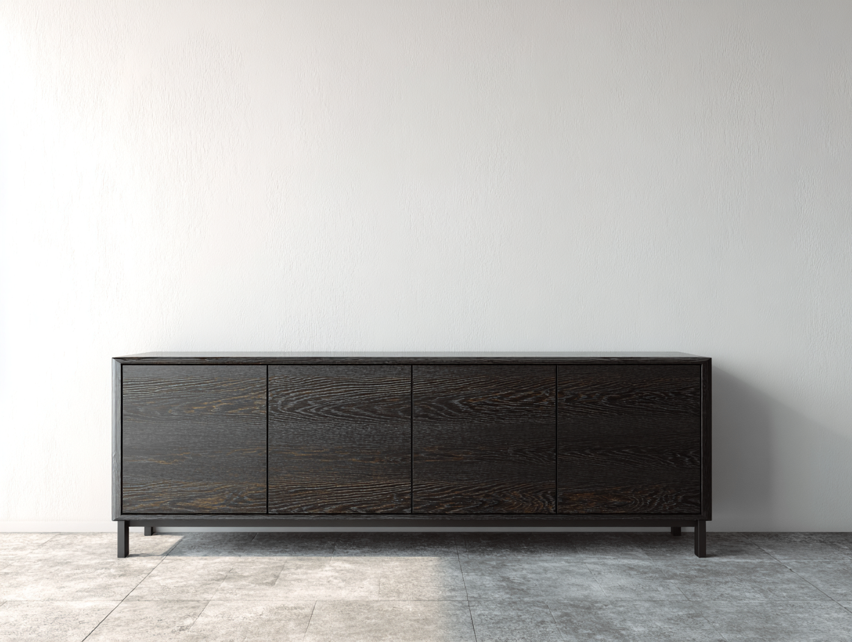 Dielenschränke Holzwerkstoff Metall 180x40x78 cm - Schwarzbraun - Modernes Design-Voroohaus