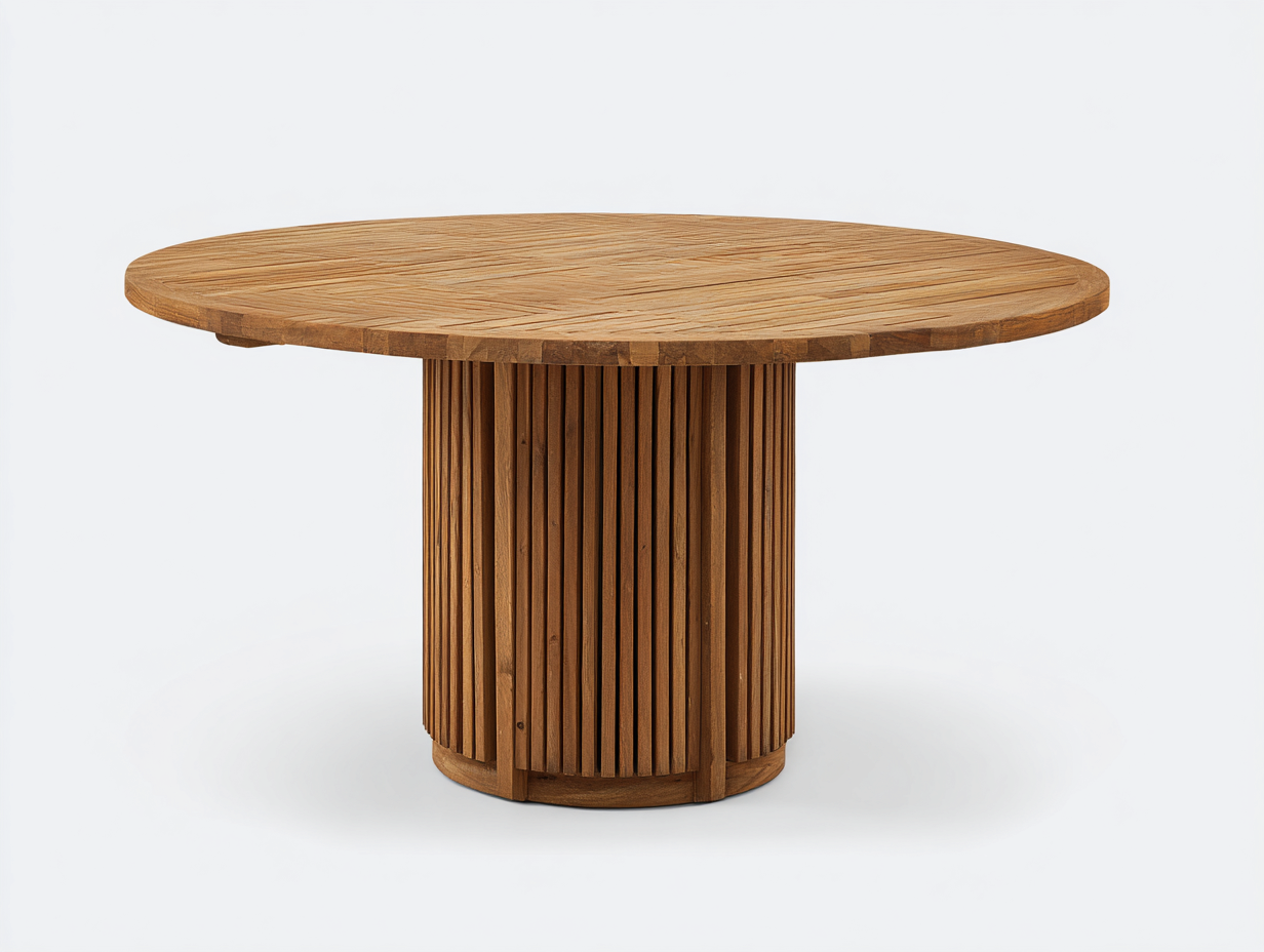 Gartentisch Holz 130x130x75 cm - Natur - modernes Design-Voroohaus