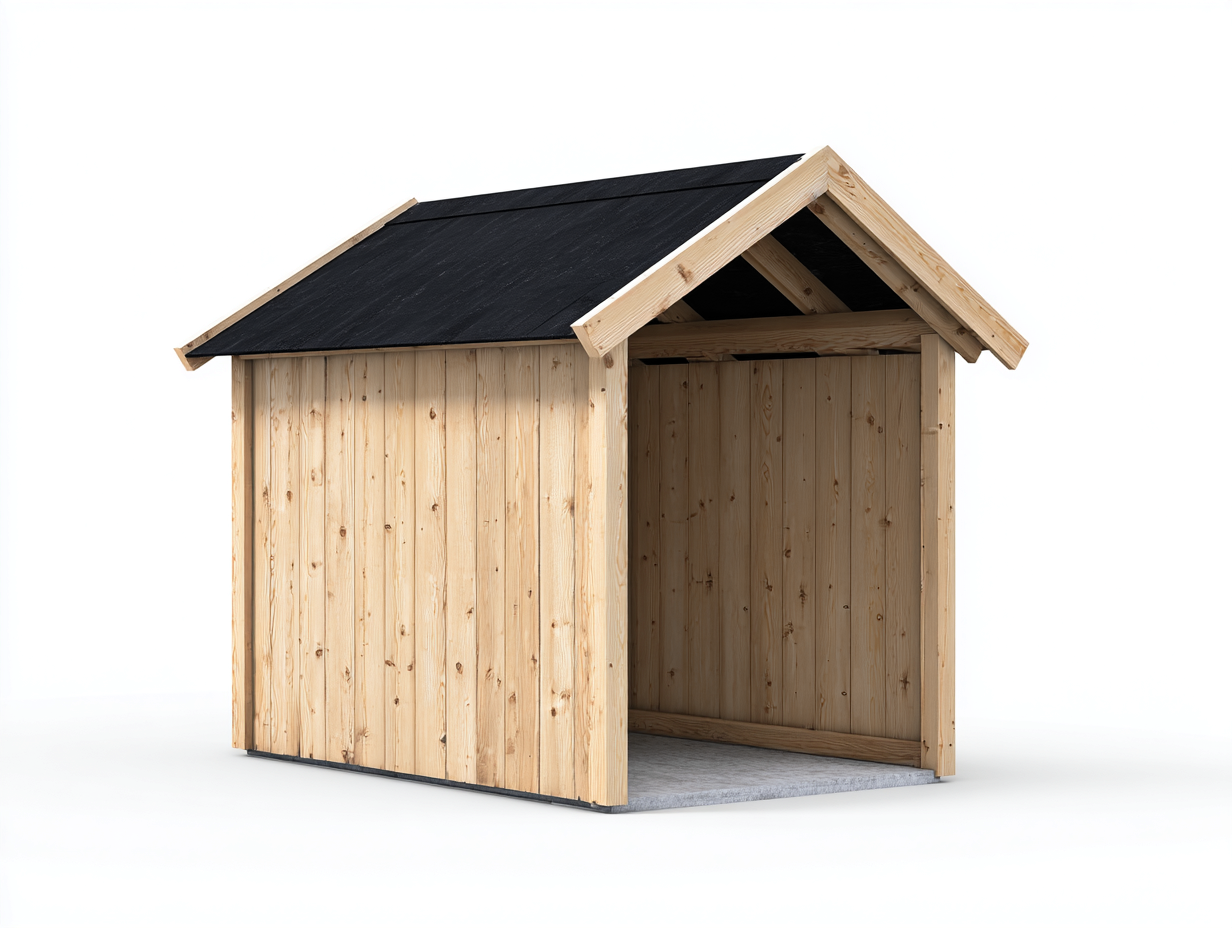 Gartenhäuser Holz 210x150x220 cm - Natur-Schwarz - klassisches Design-Ziriroom