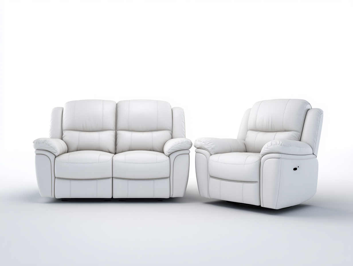 Relaxsofa Sets Kunstleder 165x90x98 cm und 90x92x100 cm - Rot-Braun - Modernes Design geeignet für Wohnzimmer-Ziriroom