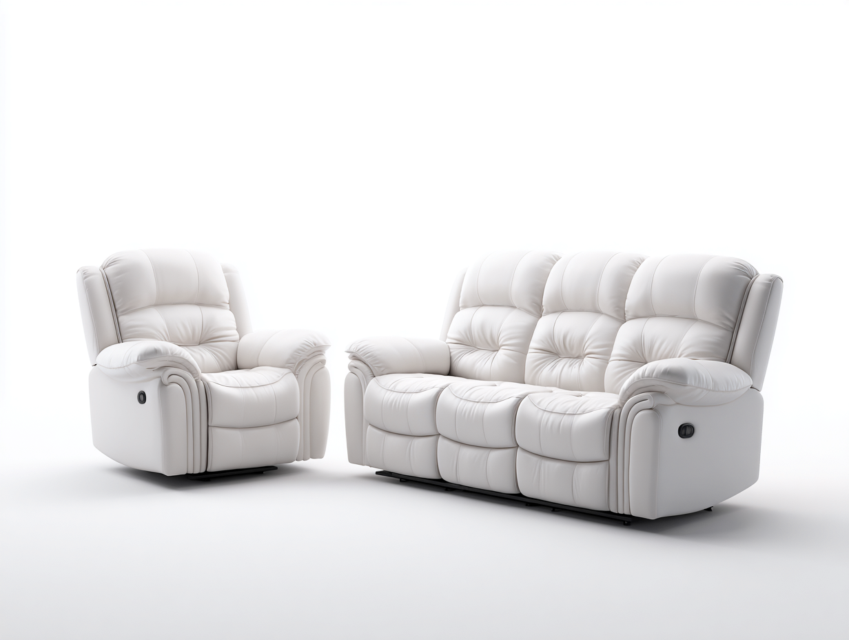 Relaxsofa Sets Kunstleder 210x95x102cm Weiß Modernes Design-Ziriroom