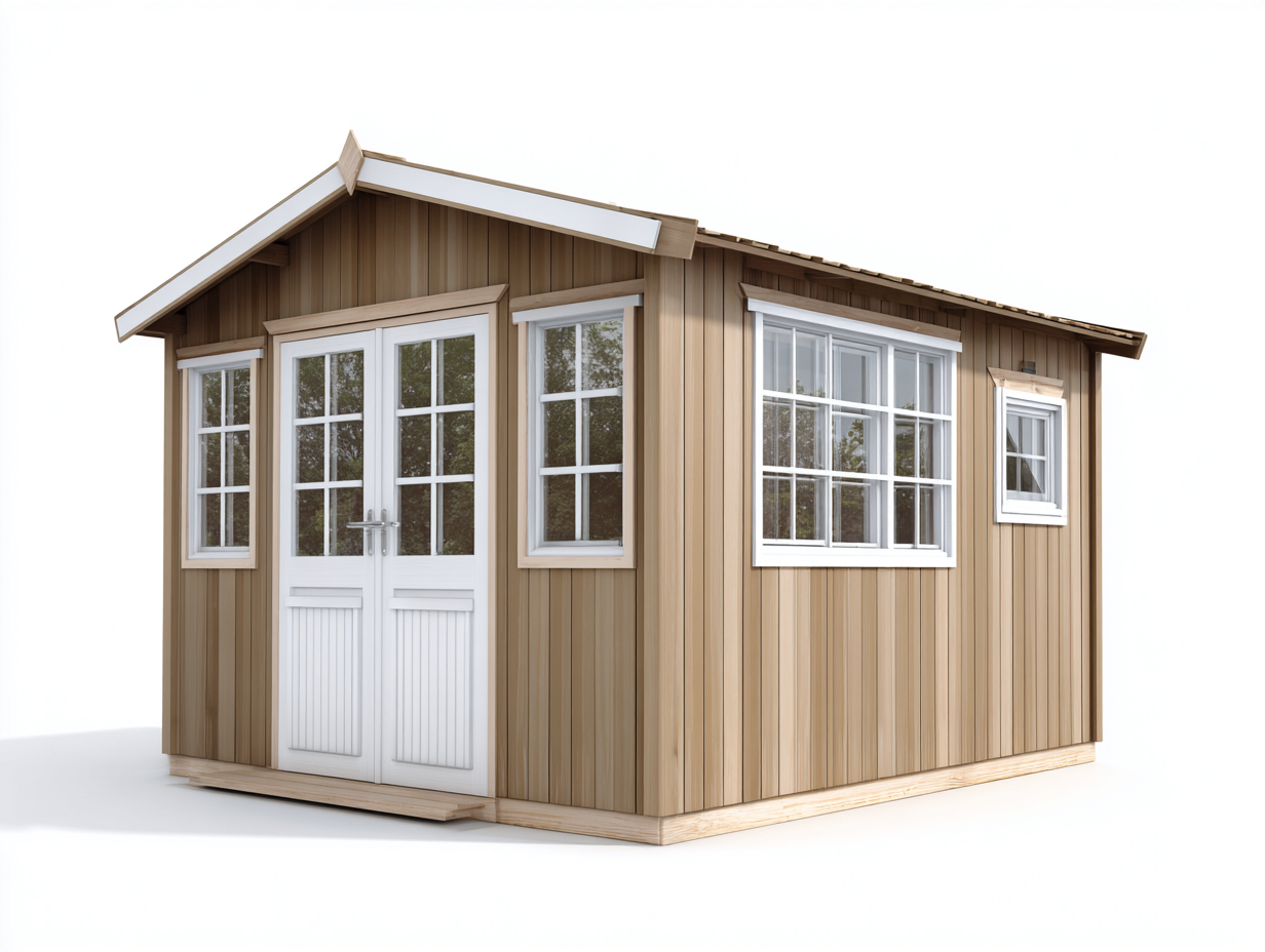 Gartenhäuser Holz 300x240x245 cm - Natur-Weiß - Modernes Design-Ziriroom
