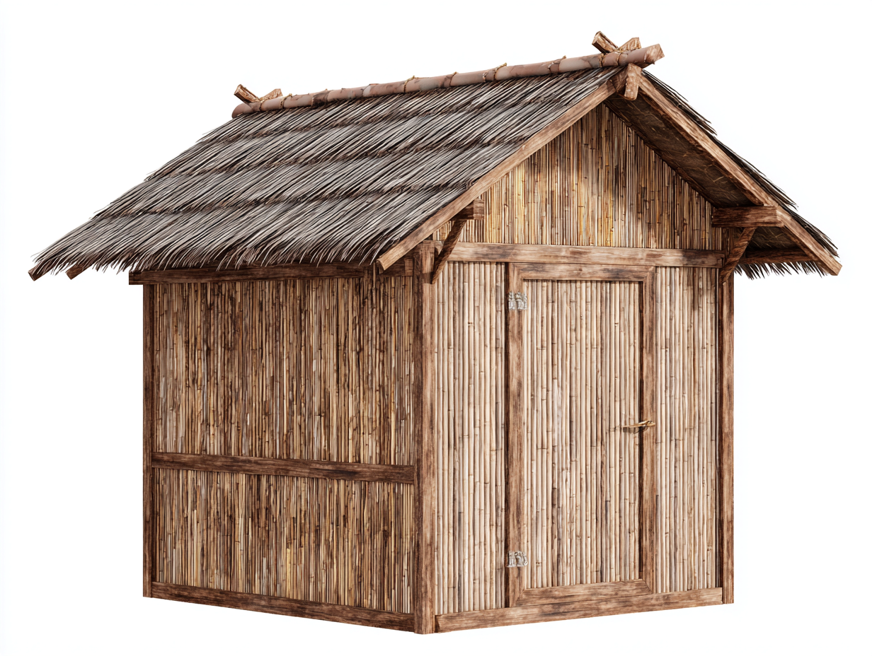 Gartenhäuser Bambus-Holz 240x200x230 cm - Natur-Braun - Klassisches Design geeignet für Außenbereich-Ziriroom