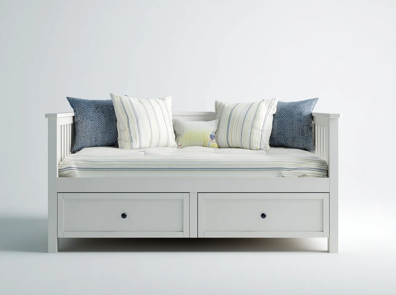 Sofás cama de madera 200x90x75 cm - Blanco - 2 cajones - Diseño moderno-Codornahome