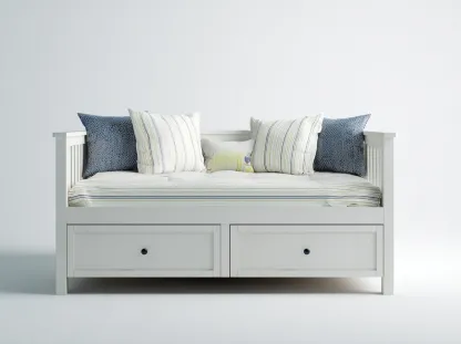 Sofás cama de madera 200x90x75 cm - Blanco - 2 cajones - Diseño moderno-Codornahome