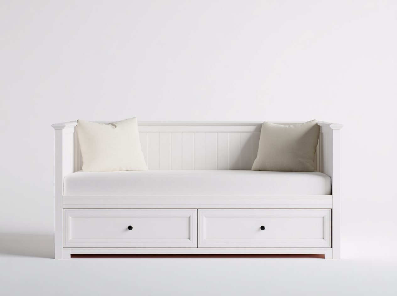 Sofás cama madera con cajones 200x90x75 cm - blanco - diseño moderno-Codornahome