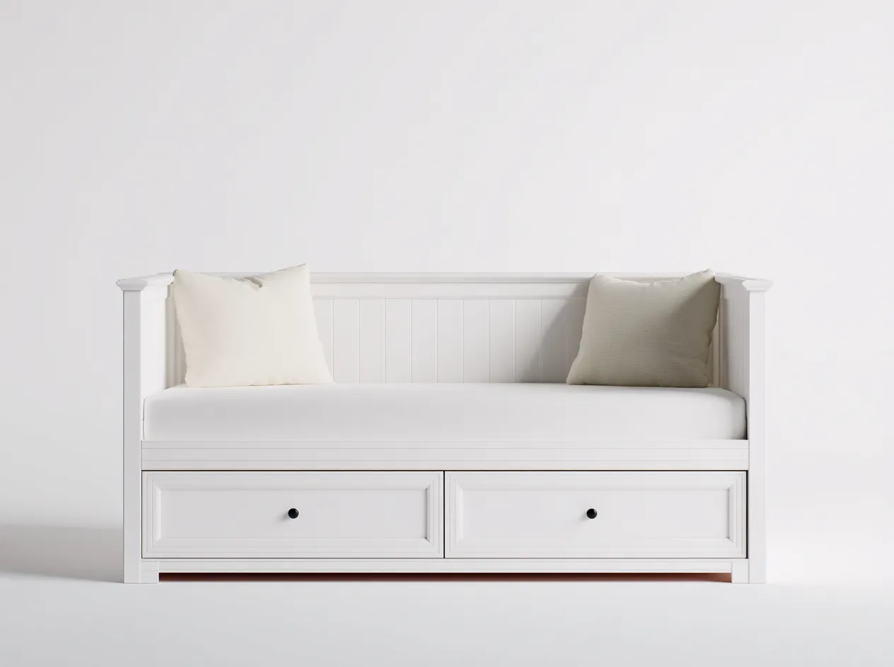 Sofás cama madera con cajones 200x90x75 cm - blanco - diseño moderno-Codornahome