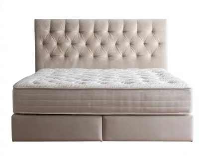 Camas dobles tapizadas 200x160x110 cm - beige - con cabecero capitoné - diseño moderno-Codornahome