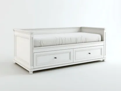 Sofás cama 200x90x85 cm - blanco - diseño clásico con 2 cajones-Codornahome