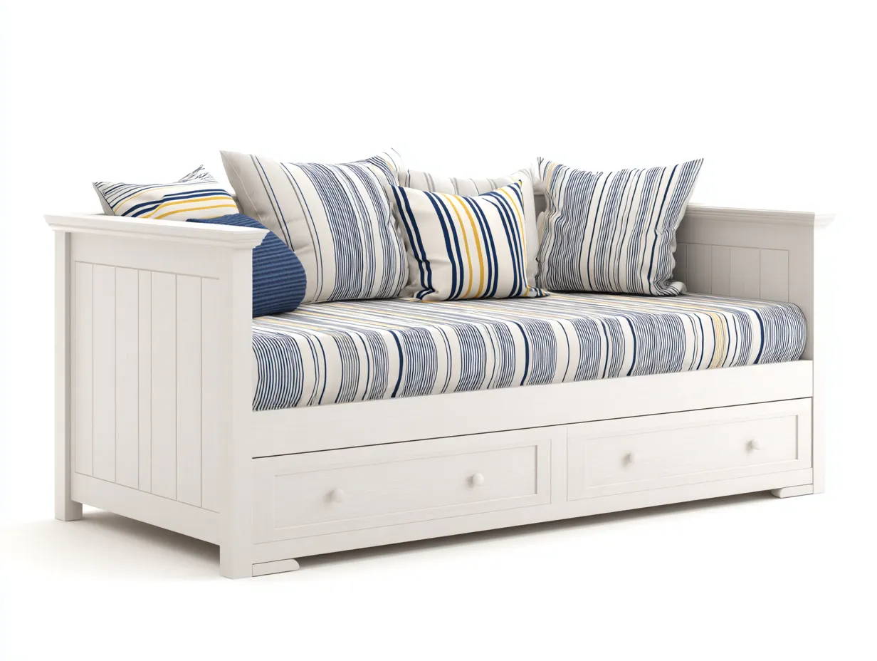 Sofás cama madera 200x90x90 cm blanco con cajones almacenamiento estilo clásico-Codornahome