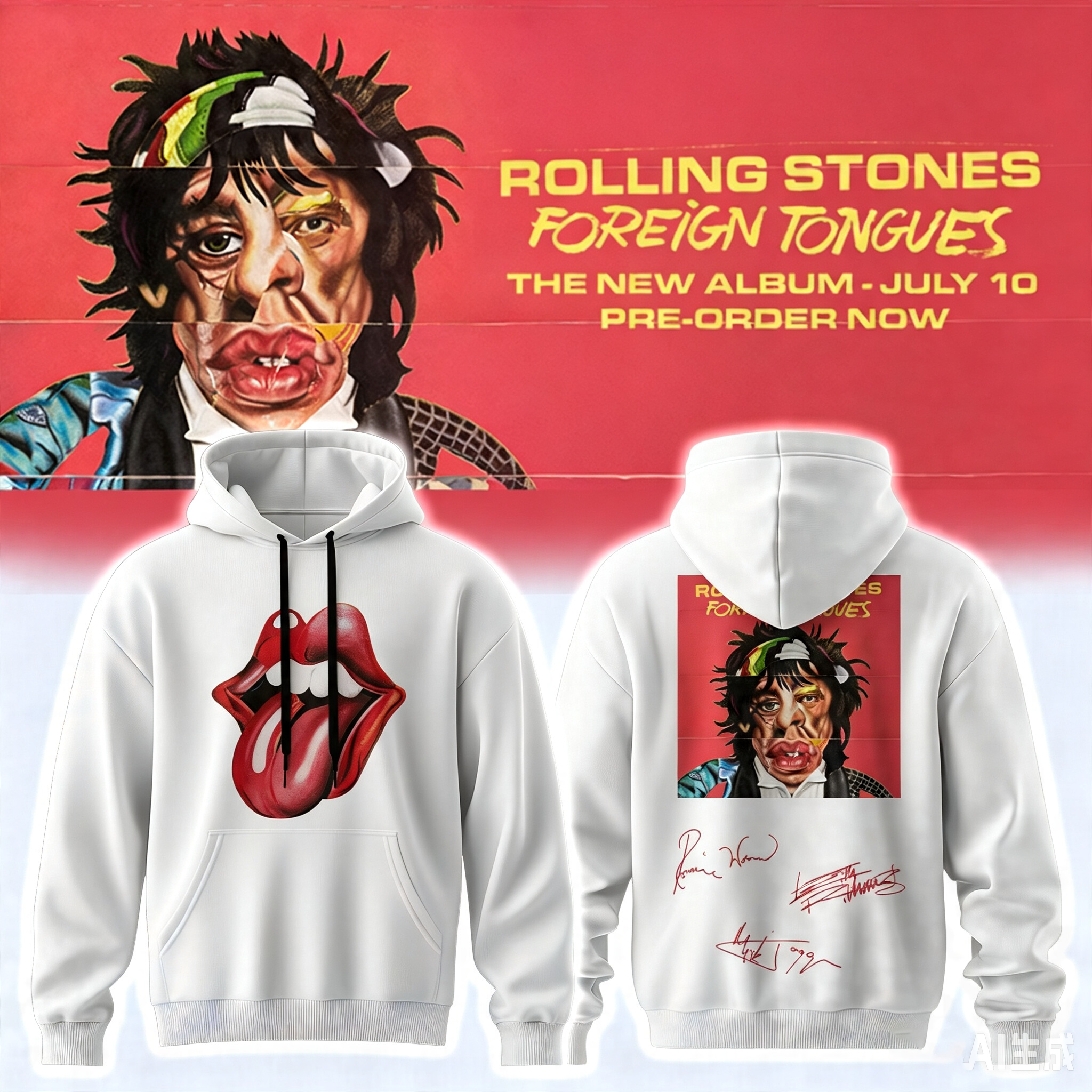 ,,,The Rolling Stones Foreign Tongues Album – Hoodie