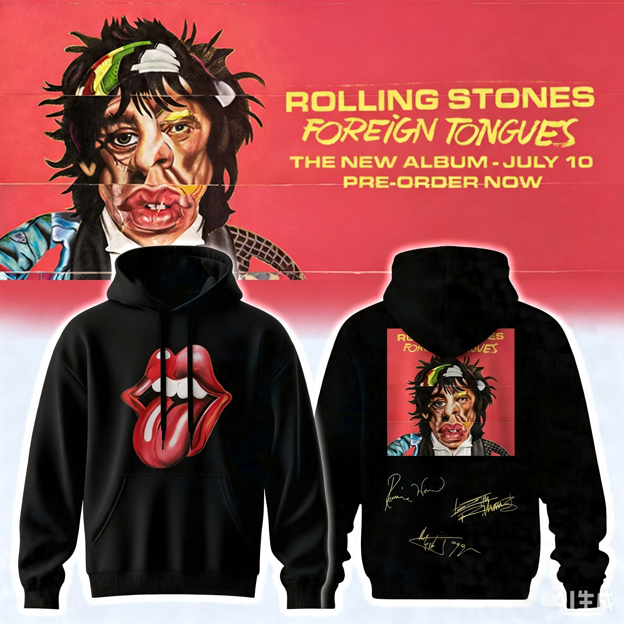 ,,,The Rolling Stones Foreign Tongues Album – Hoodie