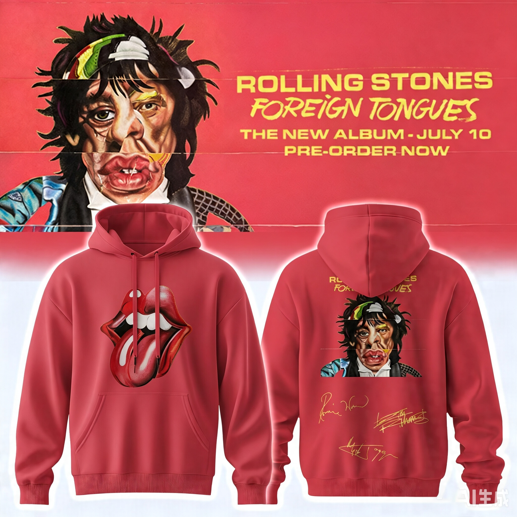 ,,,The Rolling Stones Foreign Tongues Album – Hoodie