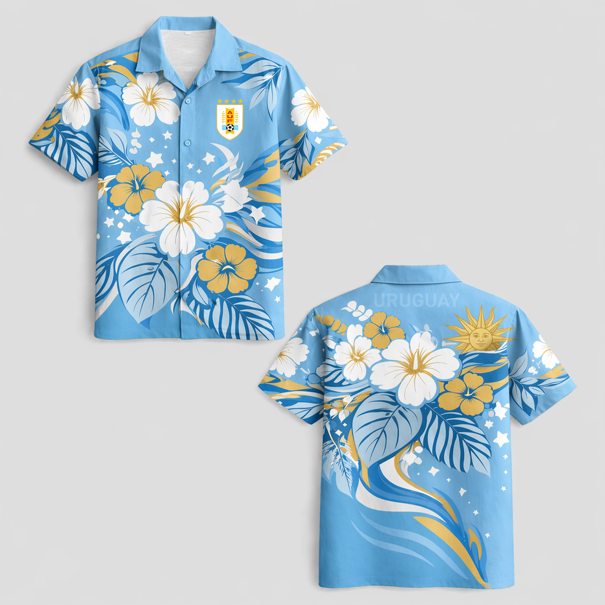 Uruguay World Cup 2026 Floral Hawaiian Shirt