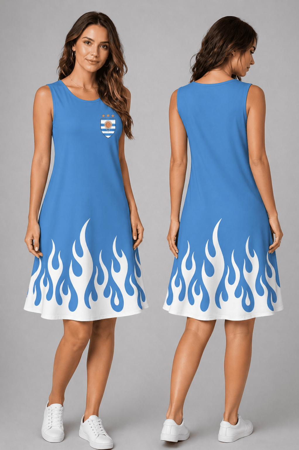 Uruguay World Cup 2026 Summer Dress Flame Dress