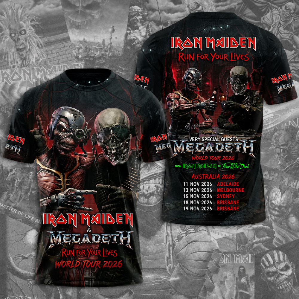 Iron Maiden 2026 World Tour 3D Apparel T-Shirt